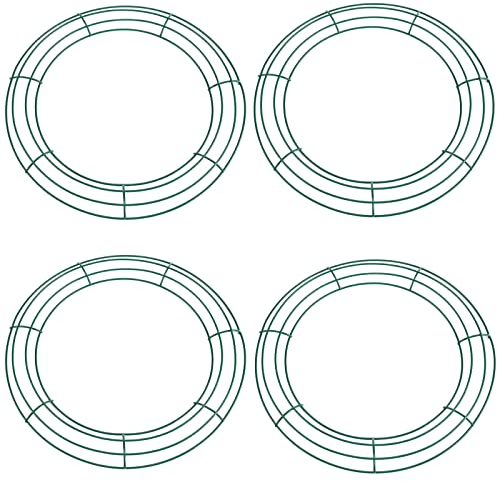 YAAVAAW 4 Pack Christmas Wire Wreath Rings 12 inch Metal Wreath Frame - 30cm Round Wire Wreath Frame for Christmas Wreath Making Rings Base, Wedding Garland Ring, Garden Deco Supplies