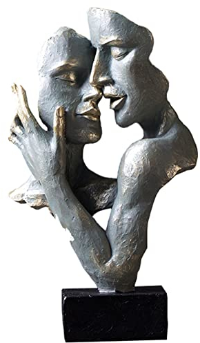 Menschliches Gesicht Skulptur - Harz Kreative Abstrakte Charakter Statue Deko Wohnzimmer Modern Ornamente Retro Kunst Figuren Home Office Decor Zubehör / Geschenk (8 Stile zur Auswahl),A