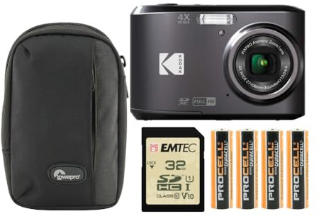 Kodak PIXPRO FZ45 Friendly Zoom Digital Camera Bundle with Camera Case, Memory Card and Alkaline Batteries (4 Items)
