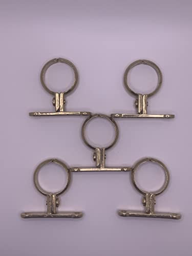 Cast Brass Screw on Pipe Clips Pack of 5 - Available in 15mm, 22mm, 28mm, 35mm, 42mm or 54mm - TNJ Pipe Clips (28mm) (CB3)