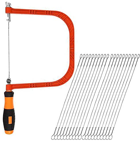 Dasing 6 Inch Coping Saw Hand Saw, Fret Saw Coping Woodworking Hand Coping with Extra 20 Pcs Replacement Blades for Wood Woodworking Glass Metal