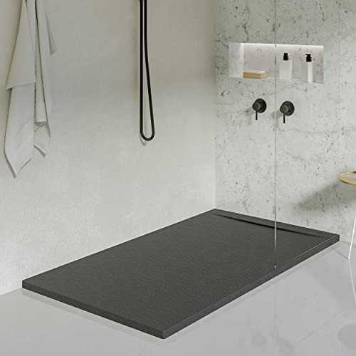 KOES - Kunstharz-Duschwanne Modell LIENA – 100x150 – Schwarz RAL 9005
