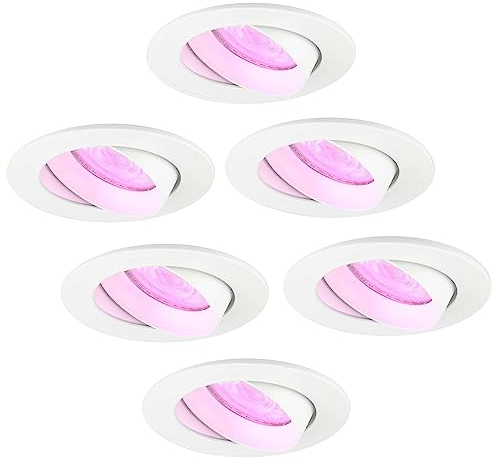 Ledvion - 6X SMART LED Einbaustrahler Rio, Weiß, Dimmbar, Rund, RGBWW, 2 Jahre Garantie