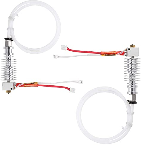 2 Stück Ersatz Straight-Typ Metall V5 J-Kopf Hotend-Extruder für Anycubic i3 Mega Extruder 3D Drucker Zubehör Extruder Anycubic Kopf (Weiß)