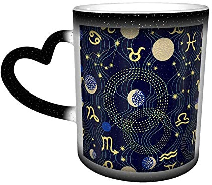 Blue Zodiac Lustige Tasse Kaffeetasse Schwarz Wechselgeld Reisebecher Keramik Wärmeempfindliche Tasse