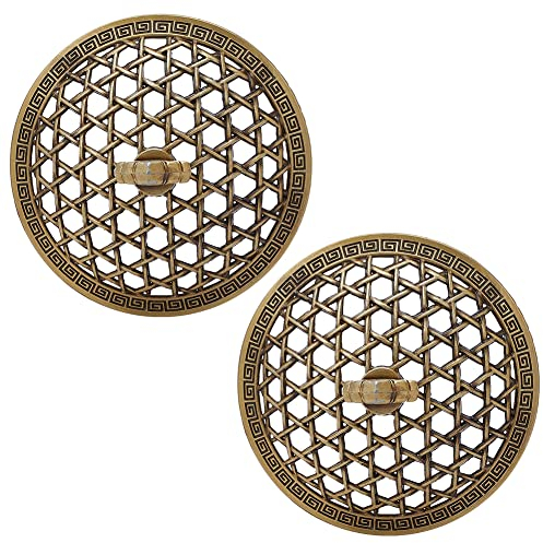 DICOSMETIC 2 Stück Räuchergefäß-Abdeckung, Vintage-Netz, Lotus-Deckel, Legierung, Kerzenabdeckung, runder Deckel, Glas, antike Bronze, Räuchergefäß, Schüsseldekoration, Innendurchmesser: 66 mm