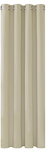Deconovo Blickdicht Gardinen mit Ösen für Schlafzimmer Thermogardinen Vorhang Blickdicht Kälteschutz Thermogardine Hitzeschutz dicke Thermovorhang, 245x140 cm(HöhexBreite), Beige, 1 Stück