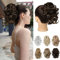 REECHO Pferdeschwanz Haarverlängerung, 23 cm Kurze lockige gewellte Haarklammer Haarteil Pferdeschwänze Haarverlängerungen Haarteile für Frauen Ponytail Extension - Dunkelbraun mit Strähnchen