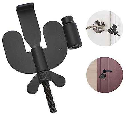 INCREWAY Portable Black Door Lock, Solid Door Locks Security Devices for Home Hotel School Dormitory Apartment Additional Safety and Privacy(Pack of 1), (INC-YF40-672-EU8)