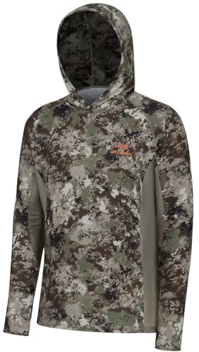 BASSDASH Men's UPF 50+ Lightweight Hunting Camo Hoodie Quick Dry Performance Long Sleeve Fishing Shirt with Hood FS30M