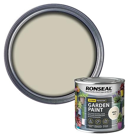 SAVING HUB Garden Paint 250ml - For Outdoor Furniture Wood, Benches, Metal, Brickwork, Terracotta - Exterior Wood Paint Waterproof & Weatherproof Touch Dry In 1 Hour (White Ash)