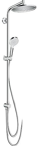 Colonne de douche ou bain douche sans mitigeur HANSGROHE Crometta S 240 chromé + tablette AddStoris