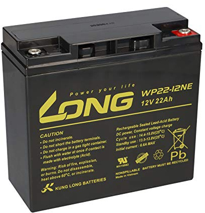 Kung Long Akku 12V 22Ah - Kompatibel Mit Weidezäune WP22-12NE - Langlebig - Wartungsfrei - Zuverlässig - Ersatzakku - Akku - Batterie