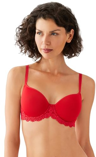 Wacoal Womens Embrace Lace Lightly Padded Underwire Mid Coverage T-Shirt Bra, 853191, Equestrian Red, 34DD