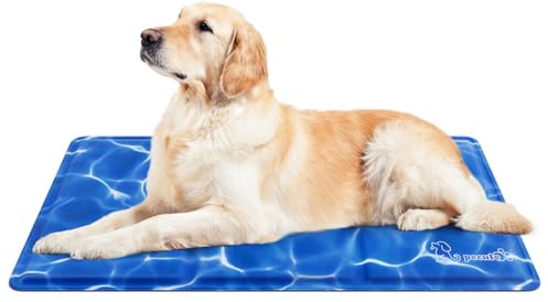 pecute Kühlmatte Hunde Katzen(90 * 50cm), Kuhlmatte für Hund und Katze mit Ungiftiges Gel,Selbstkühlende Kissen, Kühl Hundedecke, Kaltgelpad für Katzen und Hunde