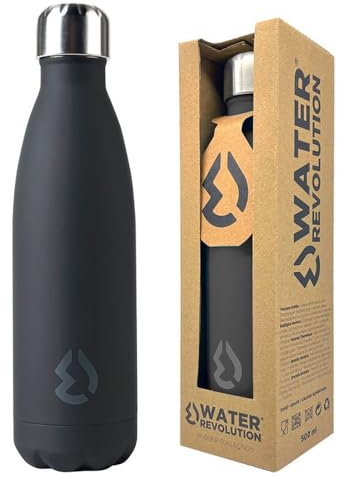 water revolution Botella Negro 500ml, Juventud Unisex, Multicolor (Multicolor), Talla Única