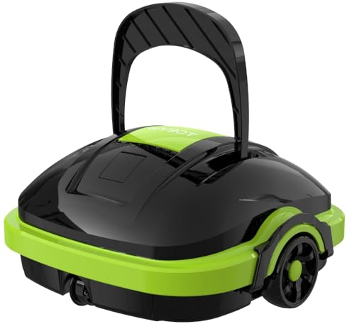 WINNY POOL CLEANER Robot Piscine, Aspirateur Piscine sans Fil à Double Moteur, Poids Léger, 60 Min de Nettoyage, Nettoyeur Piscine pour Les Piscines Hors Sol et Enterrées à Fond Plat