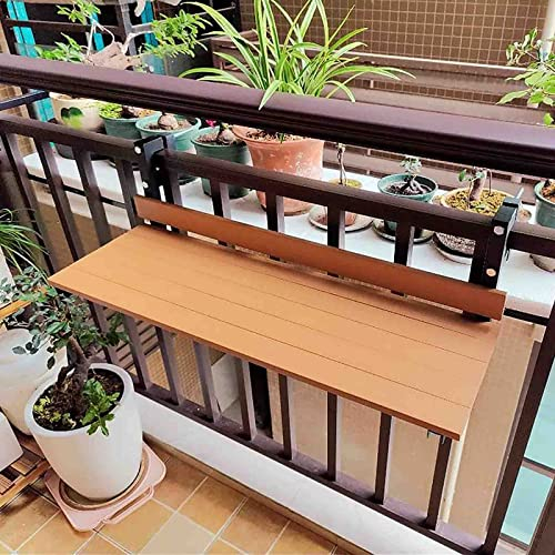 FLYIFE Decktisch Balkon-Stehtisch für Geländer, Balkontisch zum Aufhängen, 80 x 26 cm/31,4 x 10,2 Zoll, leichte klappbare Beistelltische für den Außenbereich, an der Wand montierte Hängetische für