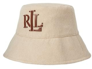 Ralph Lauren Lauren Cross Bucket Hat, Canvas-Fischerhut, Beige