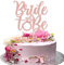 Xsstarmi 1 Pack Bride to Be Cake Topper Glitter Diamond Ring Wedding Cake Pick for Wedding Engagement Bridal Shower Hen Party Cake Decorations Supplies Rose Gold