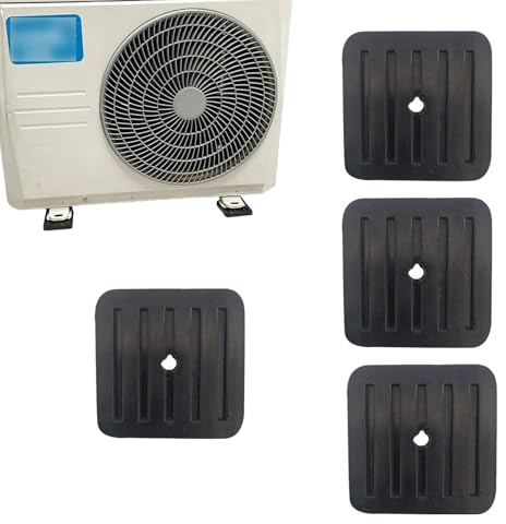 4 Pcs Mini Split Anti-Vibration Pads, Air Conditioner Shock Pad, Wall Mounting Bracket Rubber Isolator Pad for Ductless Split Air Conditioner Condenser Heat Pump System Outdoor Condenser Unit A/C HVAC