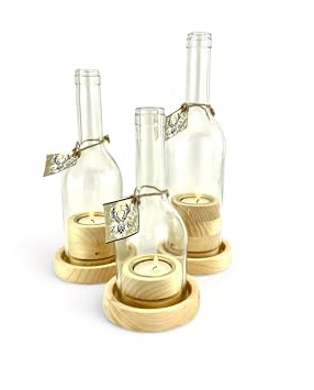 ZimmerKultur Wein Windlicht 3er Set  Deluxe #1 , geölt