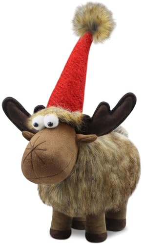 Godeufe Weihnachtswichtel Rentier Puppe Figuren Plüsch Stofftier Stehend Hirsch Dekor, Xmas Indoor Dekorationen für Zuhause Bauernhaus Tischplatte Kamin Regal Schreibtisch Urlaub Versorgung 32 cm