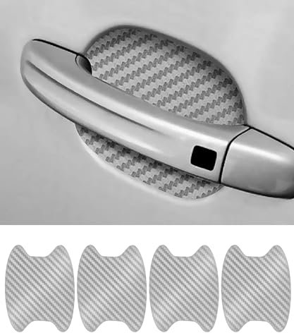 Flaconi 4PCS Car Door Protector,Car Door Handle Protector,Car Door Handle Sticker,Car Door Handle Scratch Protector,Car Door Handle Cup Protector,Universal for Most Vehicles(Silver)