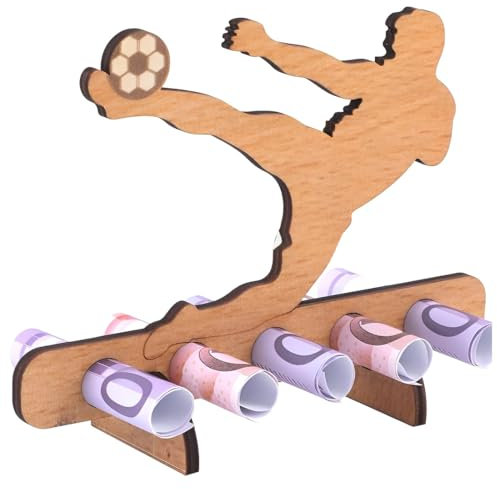 EIHI 1 Stück Geburtstag Geldgeschenk Holz, Geldgeschenk Fußball Geschenk, Geldgeschenke Spielender Fußball Geld Geschenk Holz Deko, Familie Liebhaber