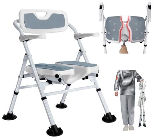Silla Ducha, Silla Ducha Personas Mayores Asientos De Ducha Plegables Livianos para Adultos, Asientos De Ducha Antideslizantes Banco De Taburete De Baño,Silla De Asistencia para Discapacitados Bañera