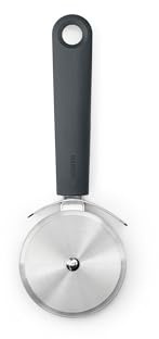 Brabantia TASTY+ Pizzaschneider | Pizza- und Gebäckschneider aus Edelstahl | Große rotierende Klinge mit ergonomischem Griff | 5 Jahre Garantie | Dark Grey