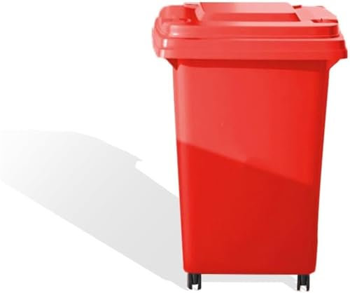 FZSERUN Grande Poubelle D'extérieur avec Couvercle Et roulettes Résistantes Grande Capacité Poubelle Commerciale pour Patios, Cuisines Et Divertissements en Plein Air,Red 1pcs,50L