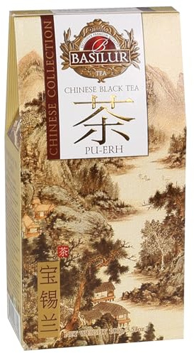BASILUR Pu Erh Tea -Thé rouge chinois au goût et à l'arôme fumé 100 g (x1)
