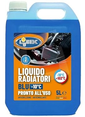 Generico Liquido Radiatori Blu -10°C a +105°C Anticongelante Antiebollizione Anticorrosivo Protettivo Gomma plastica Adatto per rabbocchi Pronto all’Uso tanica 5 Lt