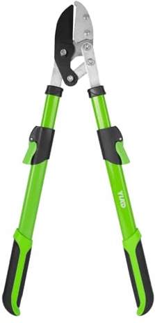 4X Compound Action Anvil Loppers, 26-36 Telescopic Tree Branch Cutters | Heavy Duty Garden Pruning Shears, 2 Inch Clean Cut Capacity, Extendable Steel Handles, High Visibility Neon Green Grips