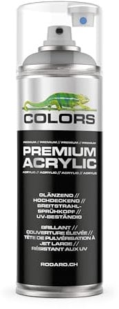 COLORS Premium Acrylic Sprühfarbe 400ml – Hochdeckender Sprühlack für Innen & Außen, Spraydose für DIY-Projekte - RAL 9006 - Silber Glanz