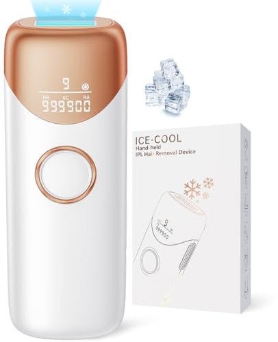 3 IN 1 IPL Geräte Haarentfernung mit Kühlfunktion, Laser Haarentfernung mit HR/SC/RA Funktion, 9 Energiestufen und 19,8J Max, 600NM Rote Lichtwelle, Haarentfernungsgerät für Damen und Herren, Weiß
