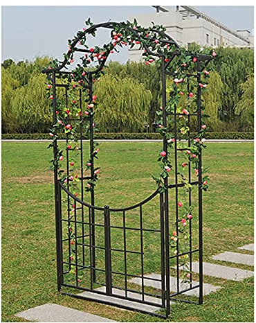 Arche de jardin en métal avec deux portes pour mariages, arrière-cours, pelouses, pergola, tonnelles, arche 225 x 120 x 45,7 cm