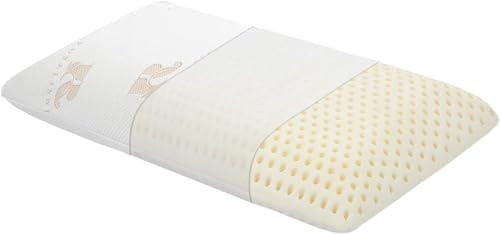 Royalisneeo 100% Talalay Naturlatex Schaumstoffkissen, Perfektes Paket Best，Weiches Bettkissen zum Schlafen mit abnehmbarem Baumwoll-Kissenbezug，Geeignet für Rücken-, Bauch- und Seitenschläfe