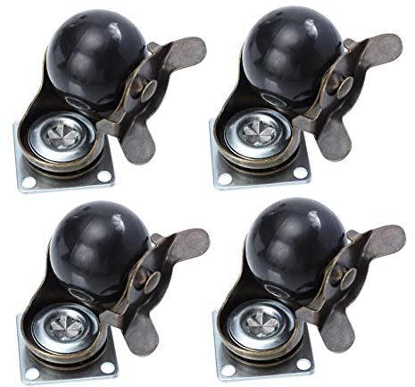 ABOOFAN 4stücke Teiliges Vintage Möbelrollen Mit Bremse Stabile Drehbare Möbel-lenkrollen Aus Verschleißfestem Premium-material Für Möbel Schränke Und Böden Ohne Spuren