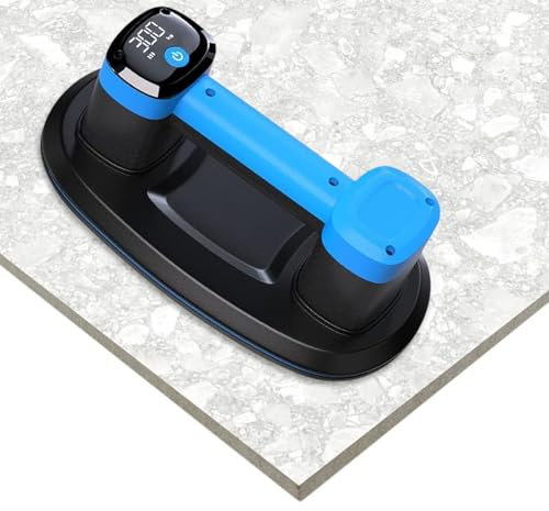 Ventosa a Batteria per Piastrelle, Vetro, Marmo, Ventose elettriche con Batteria da 4500 mAh, 2 Motori, 300 KG di Forza di Aspirazione, Display LCD, Ventosa Elettrica per superfici ruvide e lisce