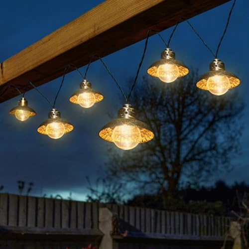 Garden Mile Evolight Solar String Lights Outdoor Garden LED Lanterns 4.7m Waterproof Modern Decorations for Indoor Outdoor Balcony Patio Gazebo