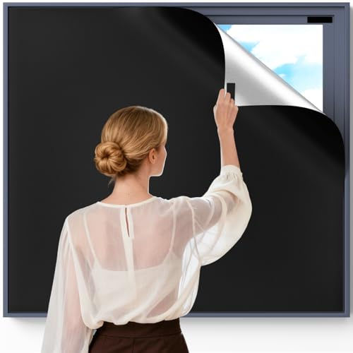 RCHYFEED Blackout Blinds, Window for Bedroom Traceless Removable, 145x100cm Portable Blackout Blinds Stick on Window | Cutting any Size Shape for Nursery Bedroom Travel RV Car
