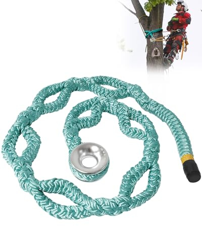 40203 Rigging Ring Sling Rope, 0.86 x 7.2' Arborist Rope with 35mm Aluminum Ring, 7-Pocket Adjustment, Arborist Sling 25000 LBS MBS / 2500 LBS WLL, Tree Climbing Gear