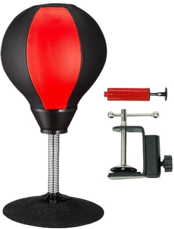 Tisch Boxsack, 15x36cm Schreibtisch Punchingball für Büro, Aktualisierte Version Mini Boxball gegen Stress, stehende Boxbirne