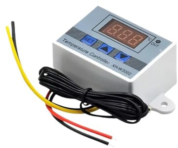 Termostato De Frigorífico, XH-W3002 12V 24V 110-220V Controlador De Temperatura Digital 10A Interruptor De Control Del Termostato Con Sensor De Sonda(XH-W3002 AC 220V)