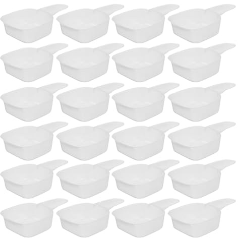 EXAOMBLE Doseur pour Lessive en Plastique 40ml avec Marquages Clairs, Lot de 30 Pièces, Résistant la Flexion, Maison Cuisine