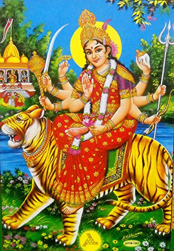 Blessing Goddess Durga Hindu God Poster (Unframed : 10 X 16 Inches)