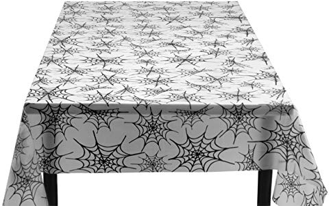 Boland 74405 - Tischdecke Spinnwebe, 135 x 275 cm aus Kunststoff, Partydeko für Halloween und Geburtstag, Dekoration, Spinnengewebe