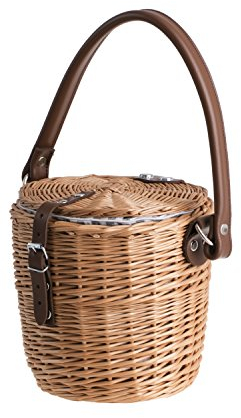 e-wicker24 Alles aus Weide Korbtasche aus Weide geflochten Flechttasche mit dem Tragegurt aus Leder Damentasche aus Korbgeflecht Schultertasche Strandtasche